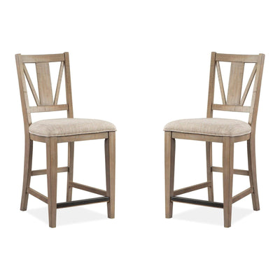 Magnussen Home Paxton Place Dovetail Grey Upholstered Counter Chair Set of 2