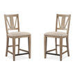 Magnussen Home Paxton Place Dovetail Grey Upholstered Counter Chair Set of 2