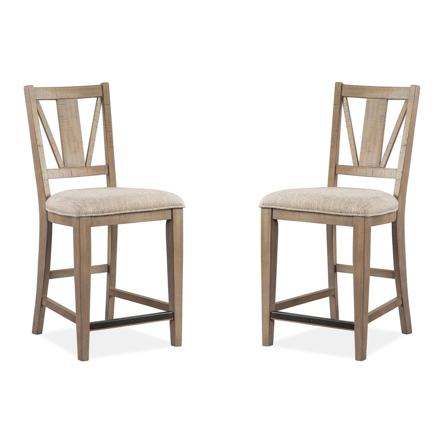 Magnussen Home Paxton Place Dovetail Grey Upholstered Counter Chair Set of 2