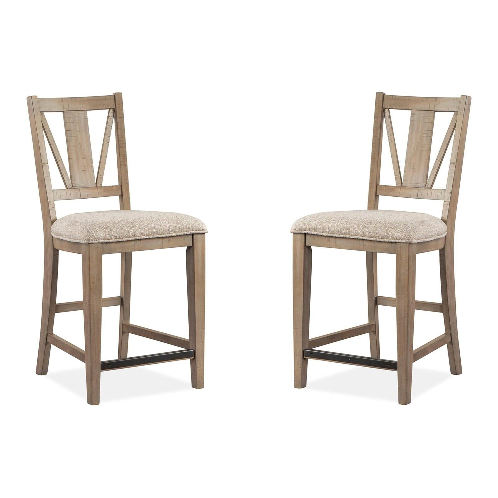 Magnussen Home Paxton Place Dovetail Grey Upholstered Counter Chair Set of 2