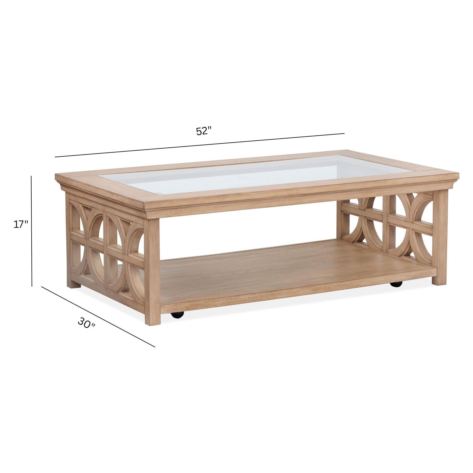 Magnussen Home Coventry Honey Wheat Rectangular Shelf Cocktail Table