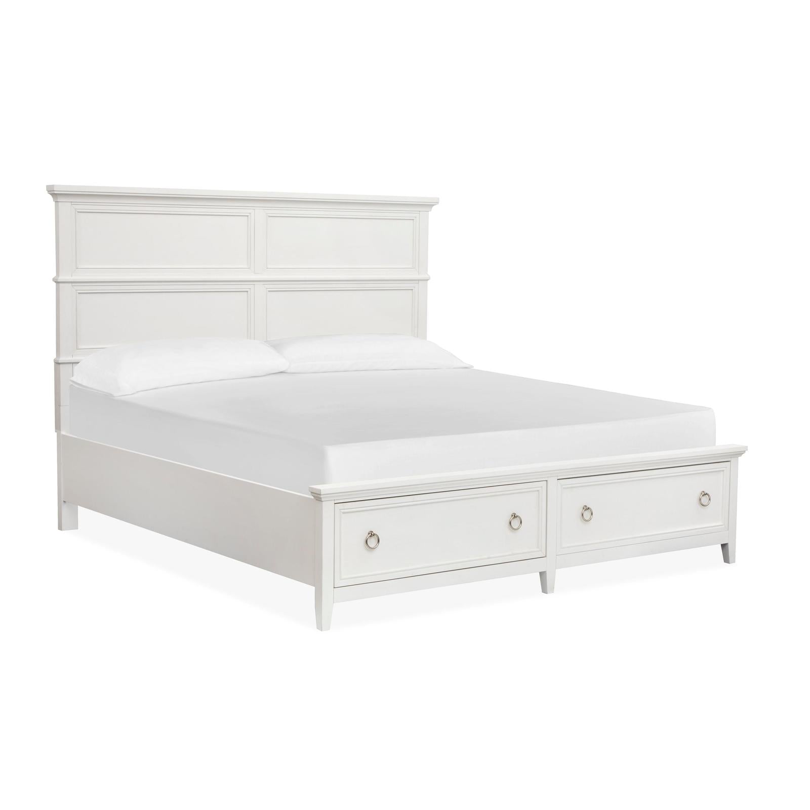 Magnussen Home Juniper Hill Whisper White California King Panel Storage Bed