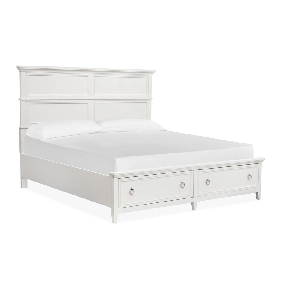 Magnussen Home Juniper Hill Whisper White California King Panel Storage Bed