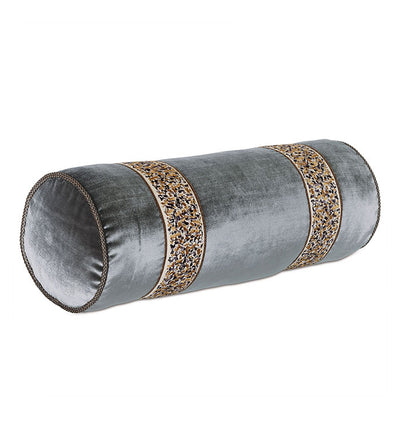 Eastern Accents Indochine Embroidered Trim Bolster