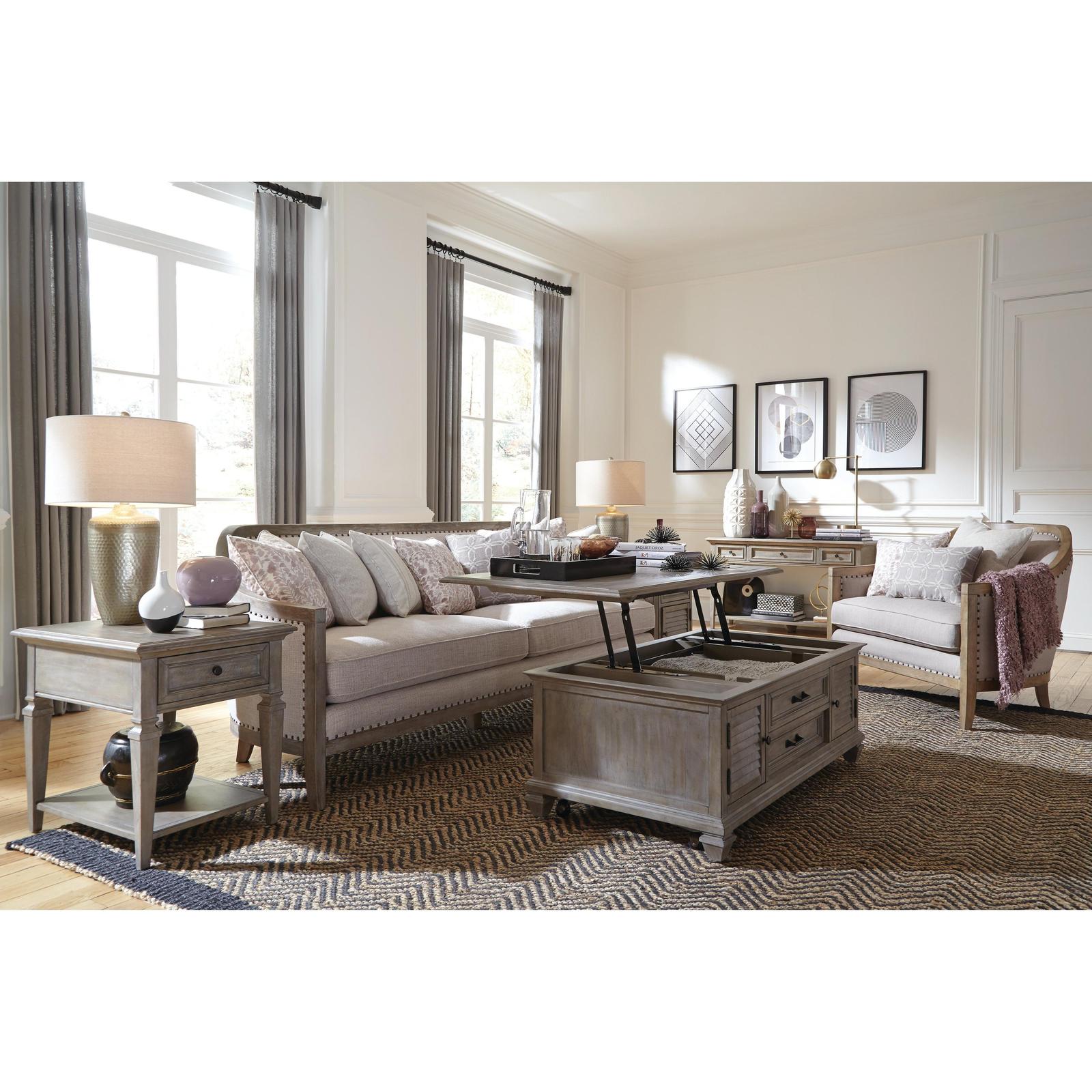 Magnussen Home Lancaster Dovetail Grey Lift Top Storage Cocktail Table With Casters