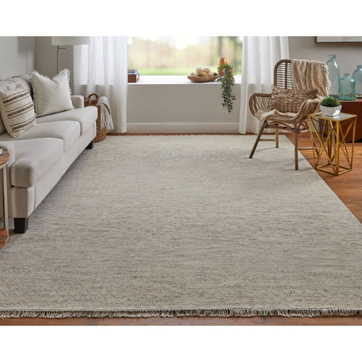 Feizy Branson 69BQF Transitional Solid Rug in Ivory/Pink/Gray