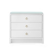 Villa & House Bryant 3-Drawer Side Table with Glass Top