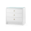 Villa & House Bryant 3-Drawer Side Table with Glass Top