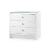 Villa & House Bryant 3-Drawer Side Table with Glass Top