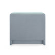 Villa & House Bryant Linen 3-Drawer Side Table with Glass Top
