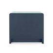 Villa & House Bryant Linen 3-Drawer Side Table with Glass Top