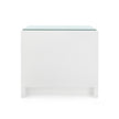 Villa & House Bryant Linen 3-Drawer Side Table with Glass Top