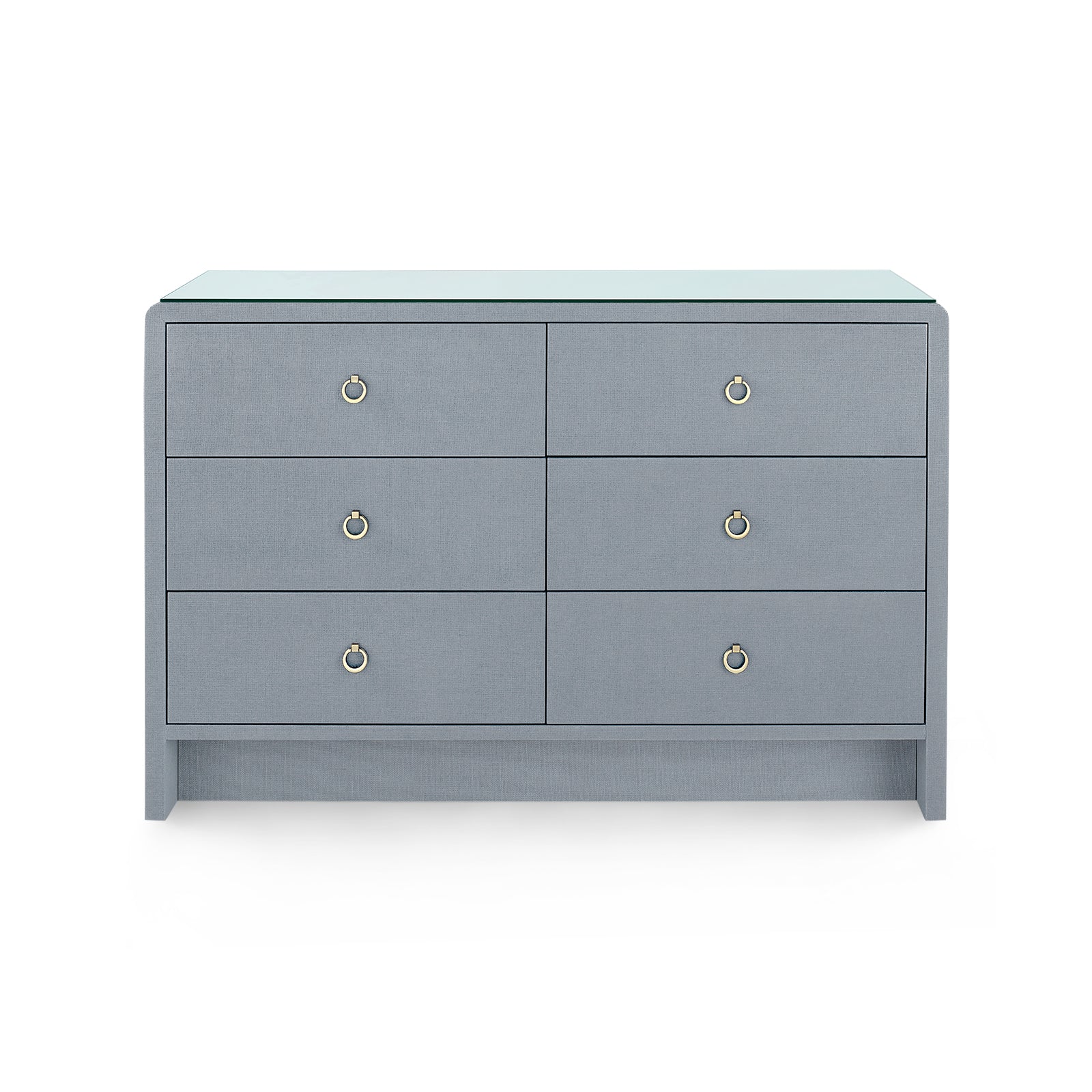 Villa & House Bryant Linen Extra Large 6-Drawer with Glass Top