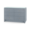 Villa & House Bryant Linen Extra Large 6-Drawer with Glass Top