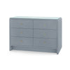 Villa & House Bryant Linen Extra Large 6-Drawer with Glass Top