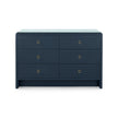 Villa & House Bryant Linen Extra Large 6-Drawer with Glass Top