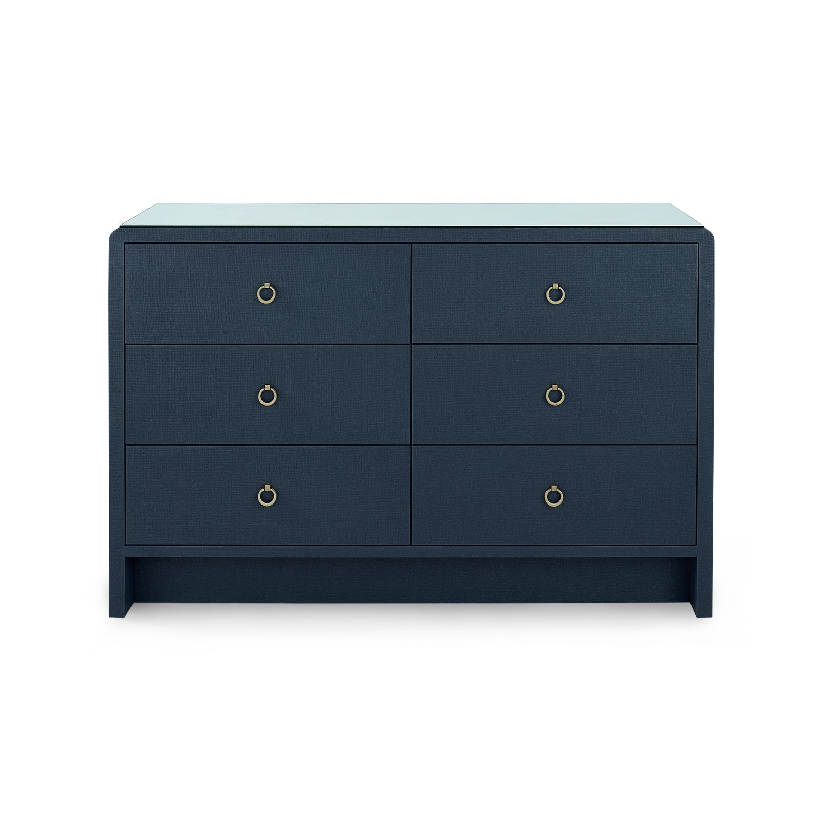 Villa & House Bryant Linen Extra Large 6-Drawer with Glass Top