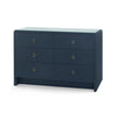 Villa & House Bryant Linen Extra Large 6-Drawer with Glass Top