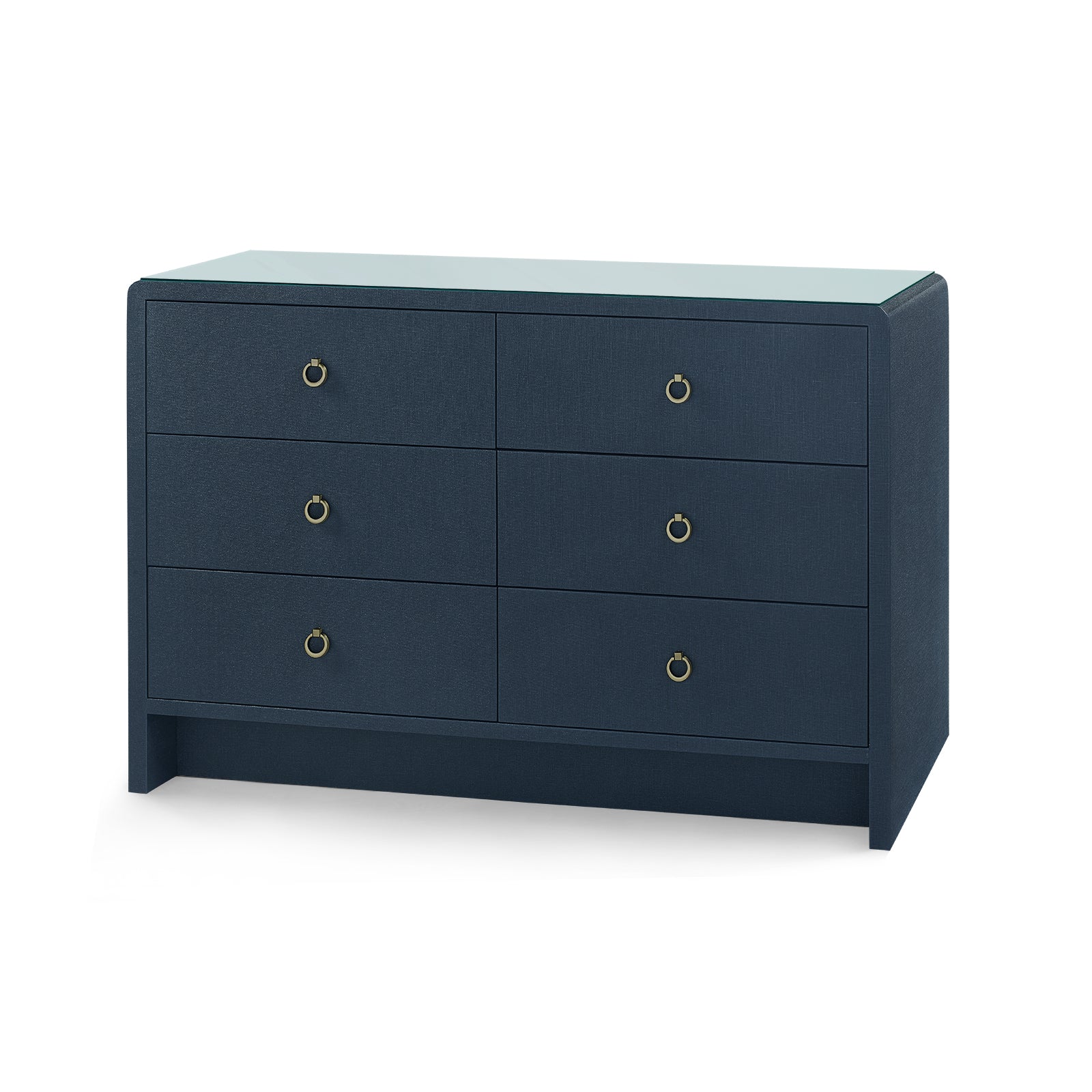 Villa & House Bryant Linen Extra Large 6-Drawer with Glass Top