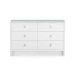 Villa & House Bryant Linen Extra Large 6-Drawer with Glass Top