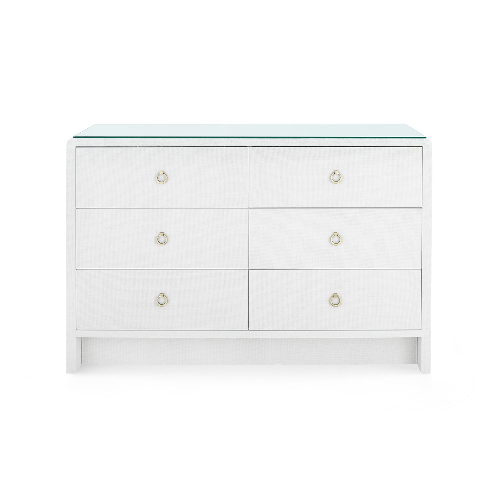 Villa & House Bryant Linen Extra Large 6-Drawer with Glass Top