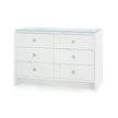 Villa & House Bryant Linen Extra Large 6-Drawer with Glass Top