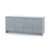Villa & House Bryant Linen Extra Wide Large 6-Drawer with Glass Top