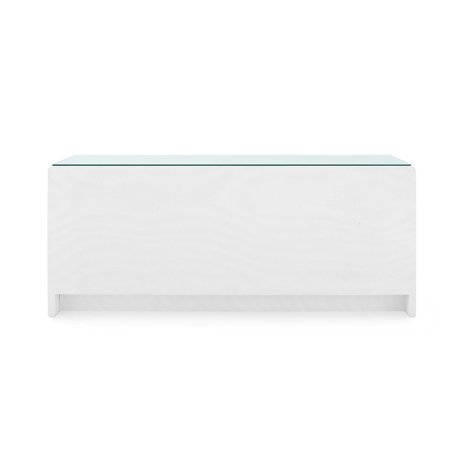 Villa & House Bryant Linen Extra Wide Large 6-Drawer with Glass Top