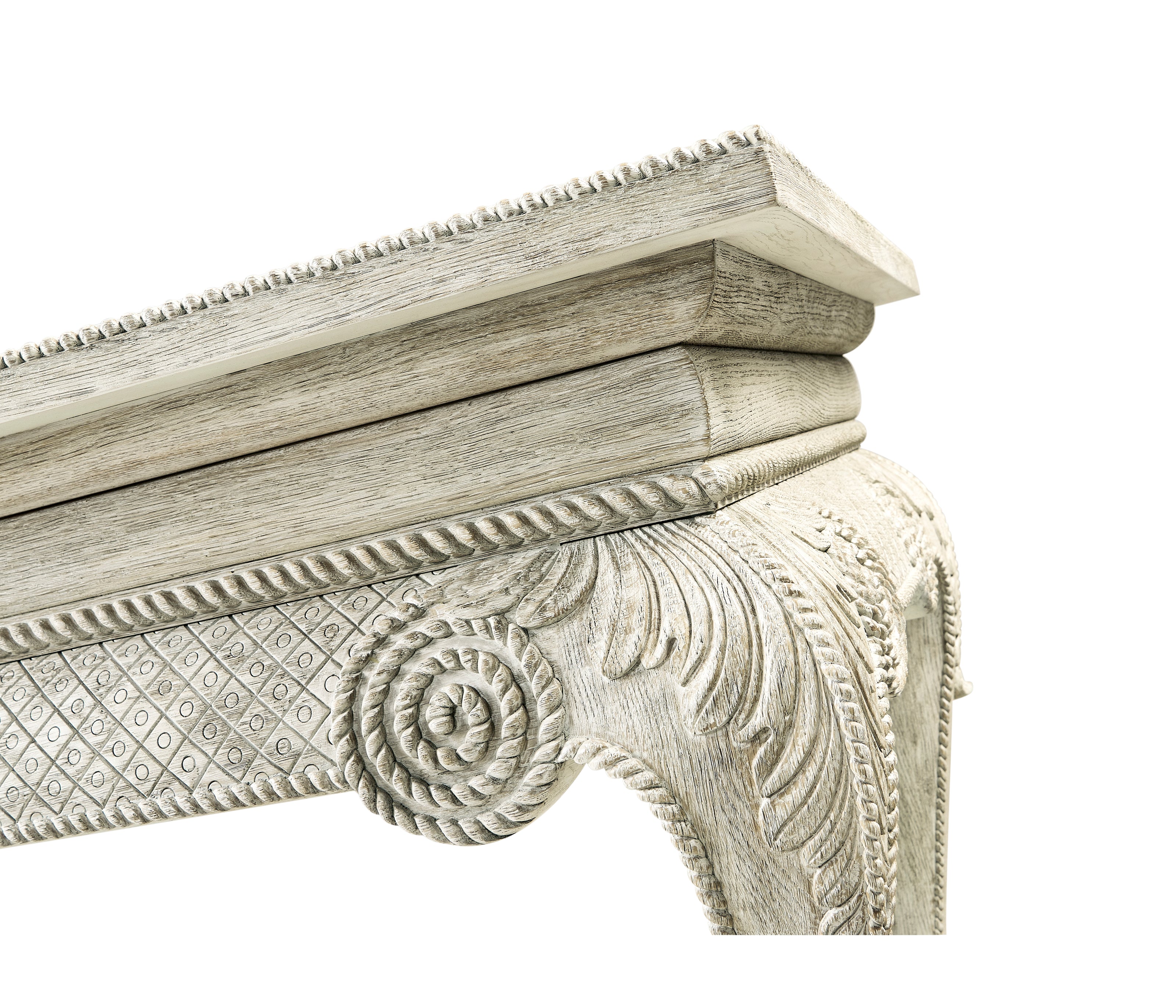 Jonathan Charles York Venetian White Oak Console
