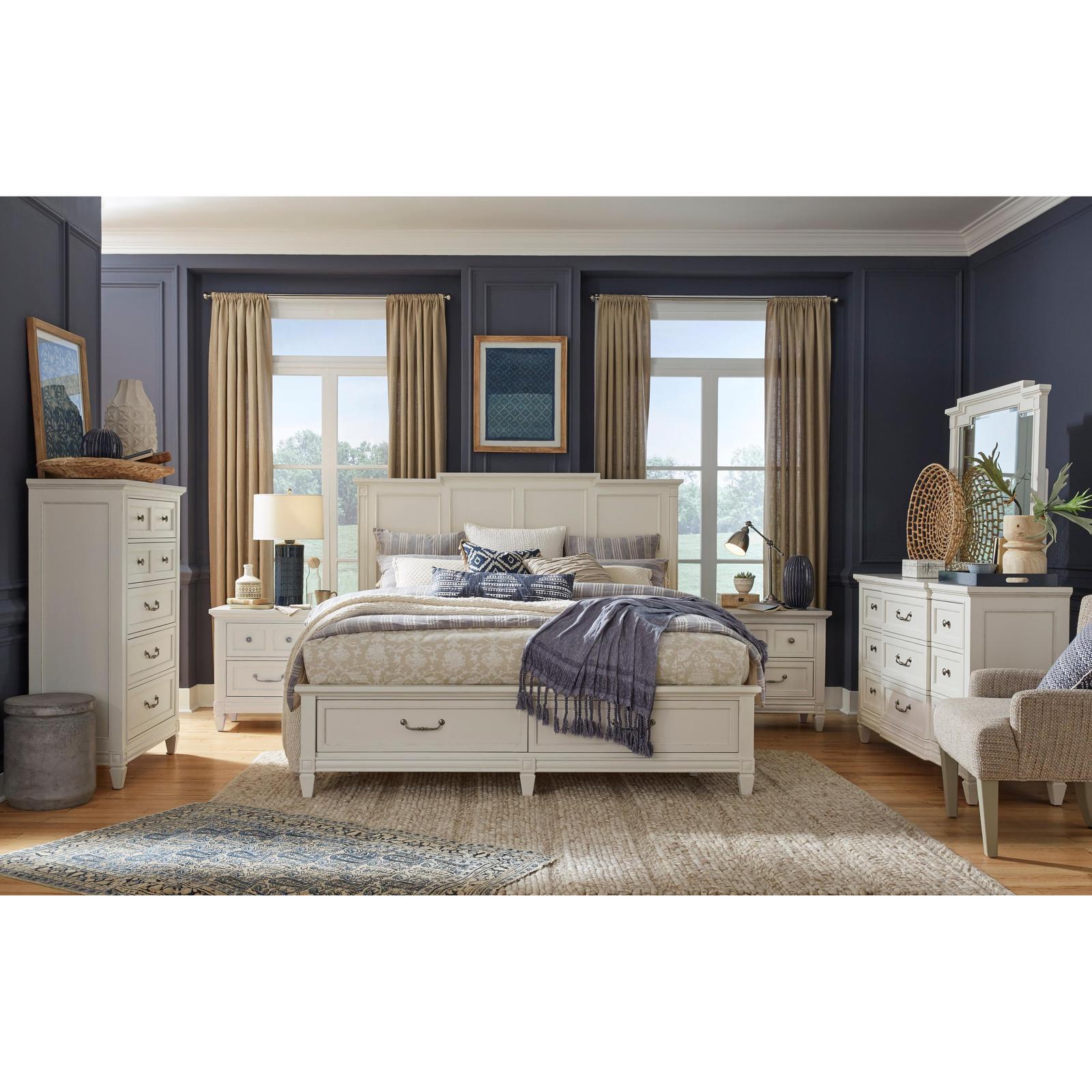 Magnussen Home Willowbrook Egg Shell White Bed