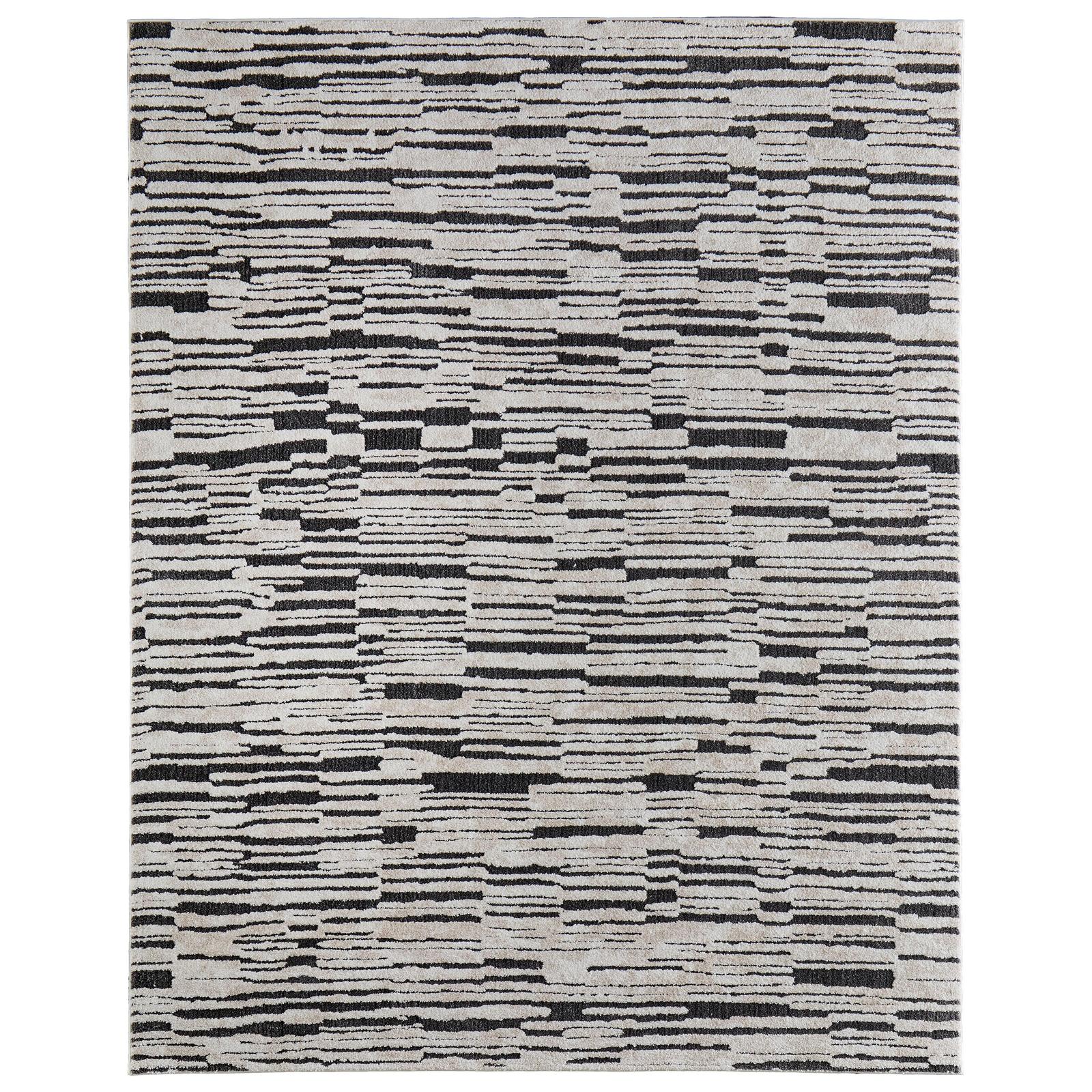 Feizy Gilmore 39UPF Modern Stripes, Ivory/Black, Rug
