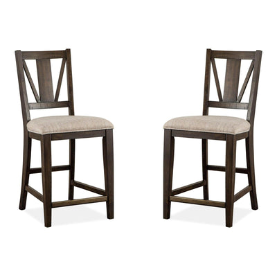 Magnussen Home Westley Falls Graphite Upholstered Counter Chair Set of 2
