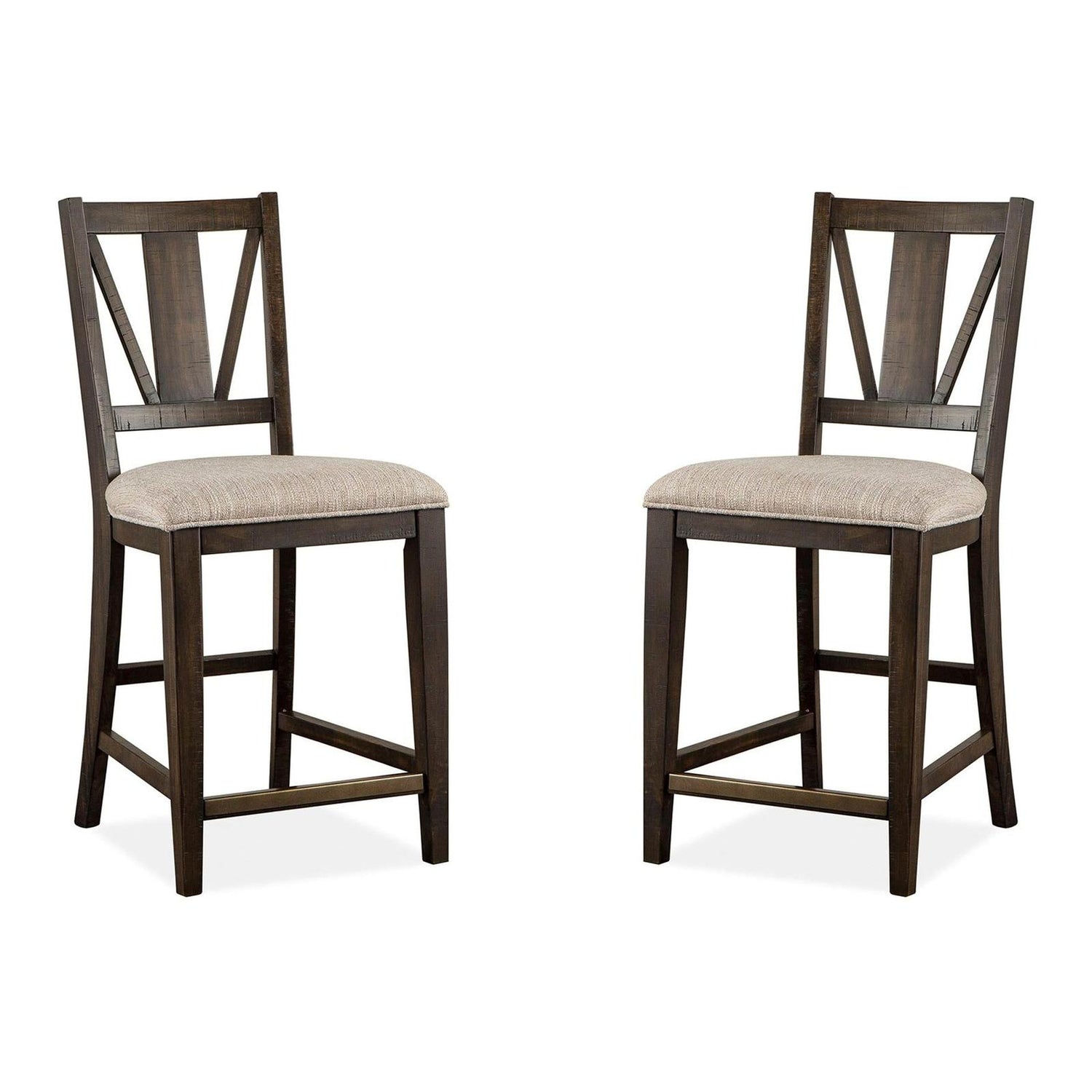 Magnussen Home Westley Falls Graphite Upholstered Counter Chair Set of 2
