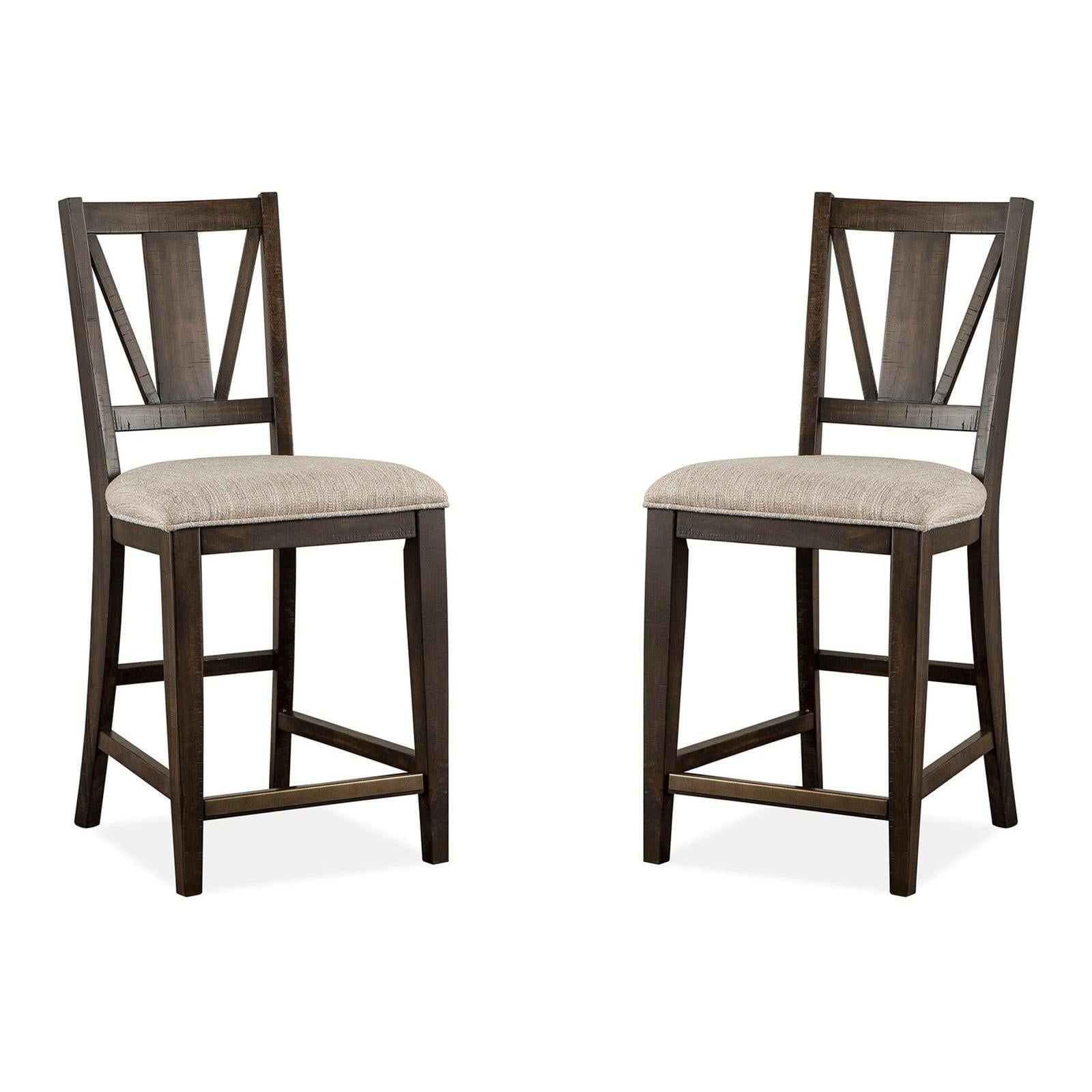 Magnussen Home Westley Falls Graphite Upholstered Counter Chair Set of 2