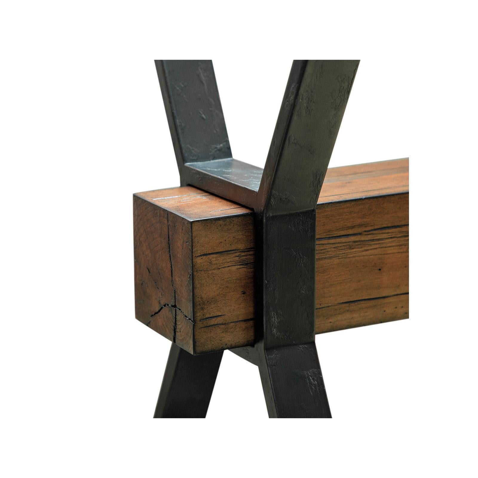 Magnussen Home Sawyer Toasted Nutmeg And Smoked Iron Rectangular End Table