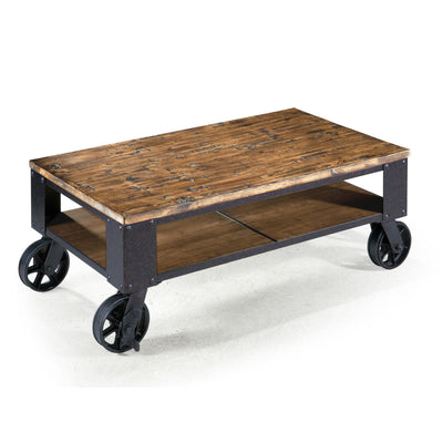 Magnussen Home Pinebrook Distressed Natural Pine Rectangular Cocktail Table