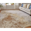 Feizy Waldor 39NCF Modern Watercolor in Brown/Tan/Ivory