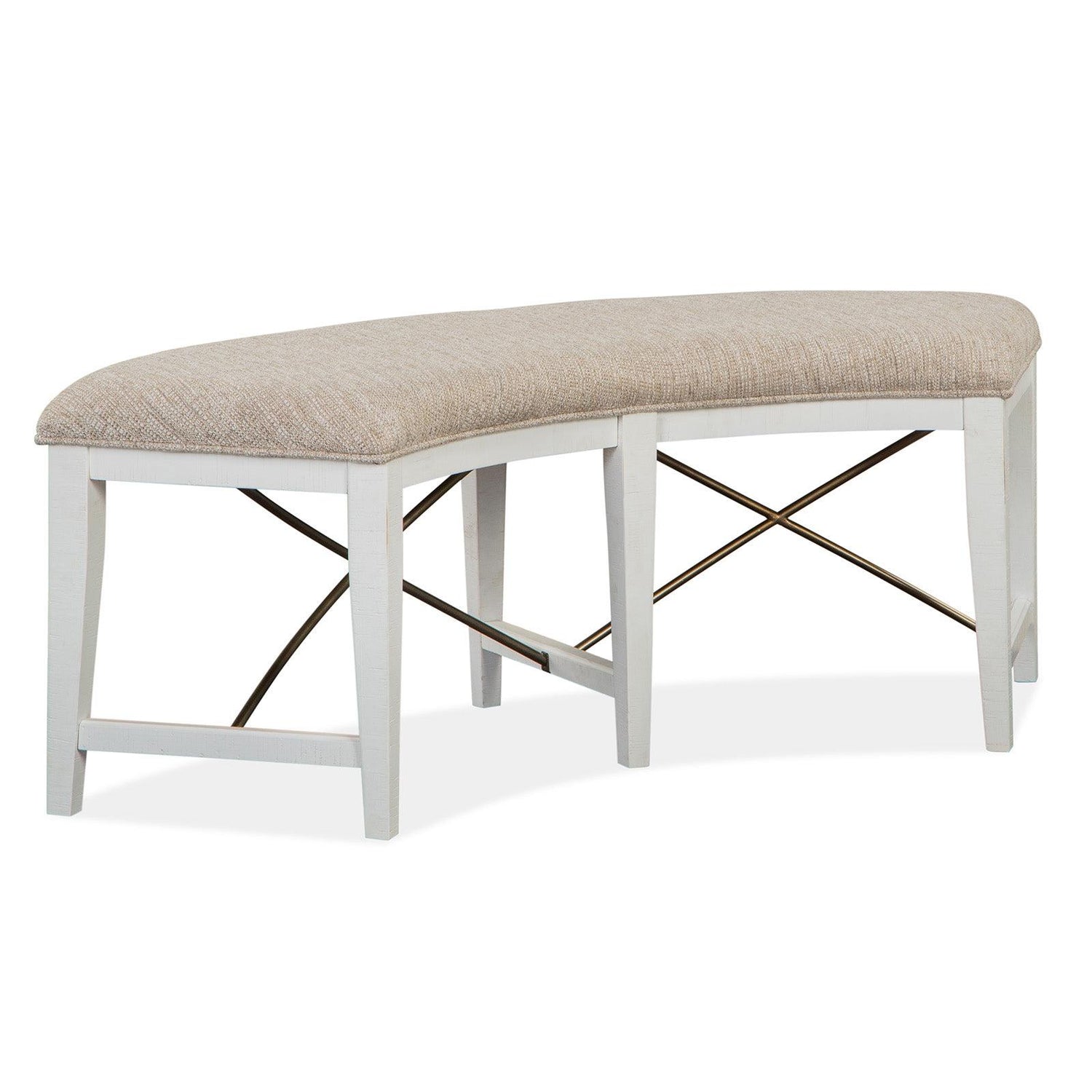 Magnussen Home Heron Cove Chalk White And Dovetail Grey Upholstered Bench