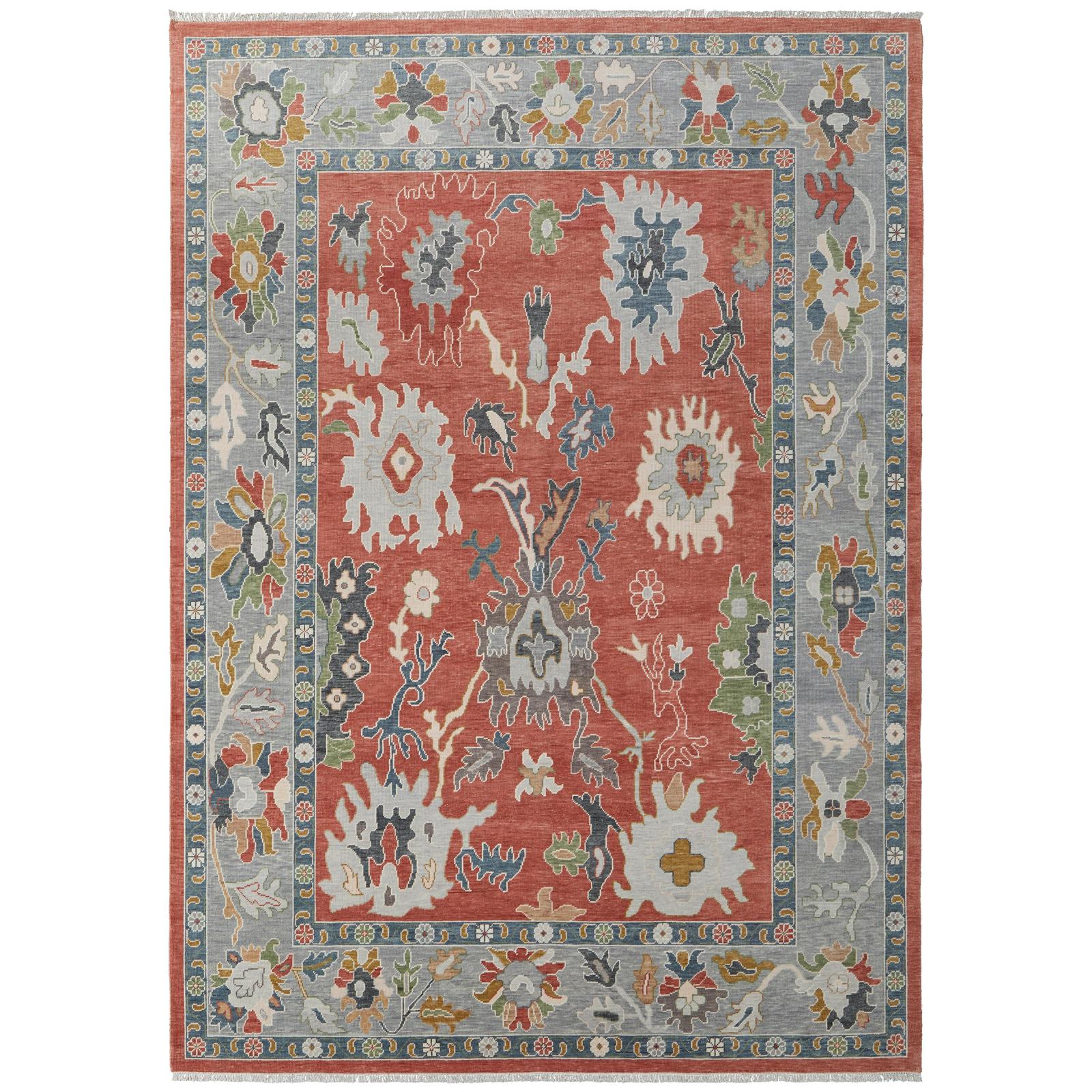 Feizy Karina 69G4F Transitional Floral & Botanical Rug in Red/Gray/Ivory