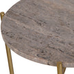 Modern Accents Travertine Stone Gold Frame Table