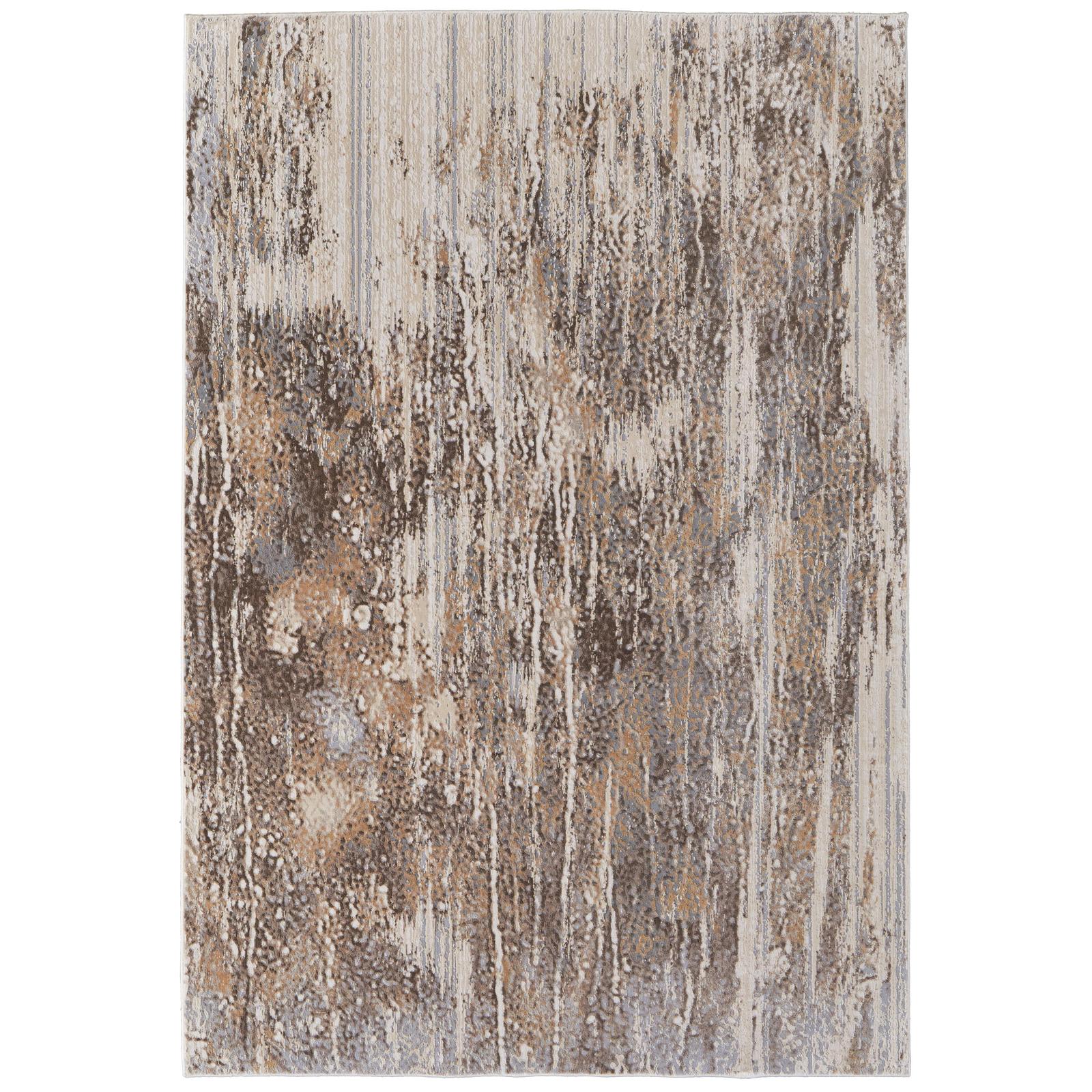 Feizy Parker 3705F Transitional Abstract Rug in Tan/Ivory/Brown
