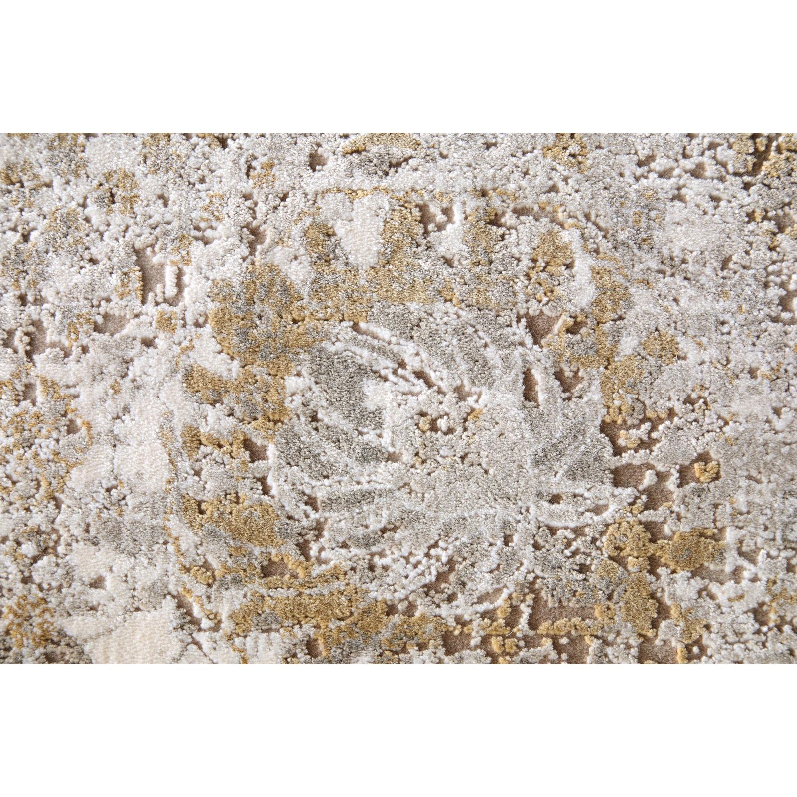Feizy Cadiz 39SZF Traditional Floral & Botanical Rug in Ivory/Gray/Gold