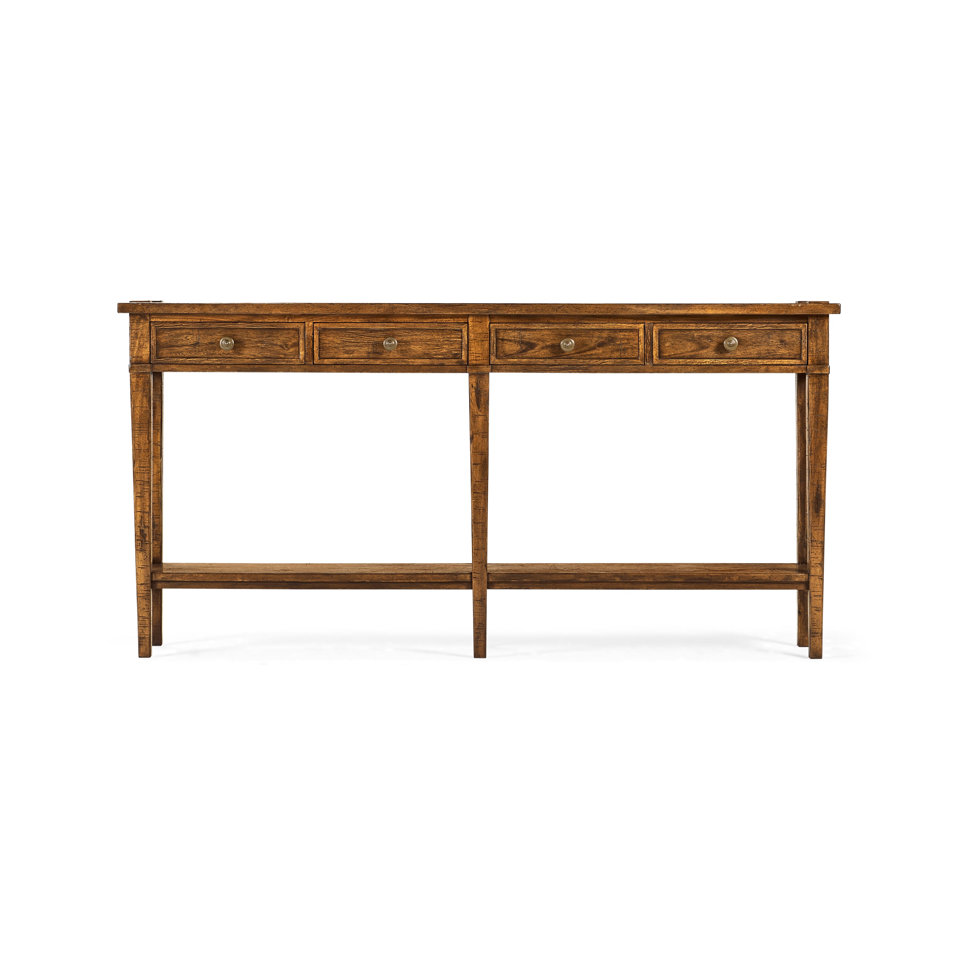 Jonathan Charles Country Walnut Four Drawer Console
