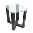 Magnussen Home Wexler Black Truffle And Clear Glass Rectangular End Table
