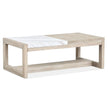 Magnussen Home Preston Gallery Buff And Antique Silver Rectangular Cocktail Table