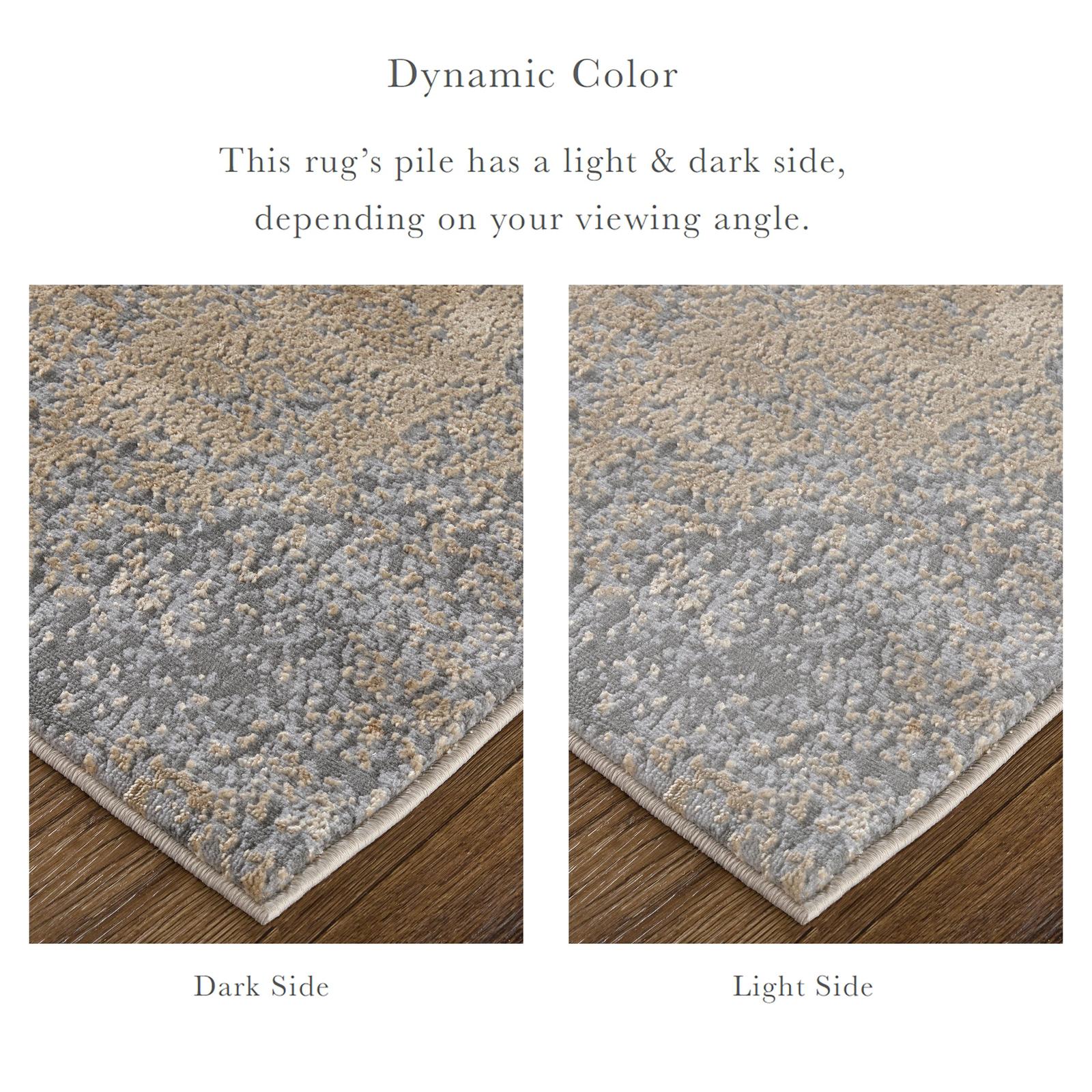 Feizy Aura 3567F Modern Abstract Rug in Ivory/Gold/Gray