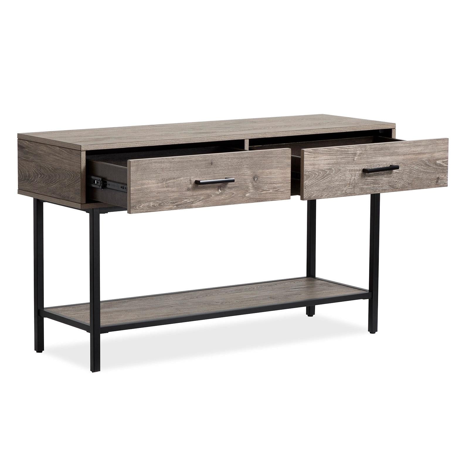Magnussen Home Fenwick Whitetail Brown And Smoke Glass Rectangular Sofa Table