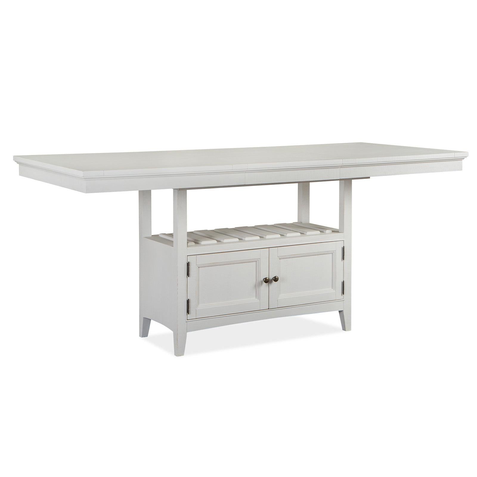 Magnussen Home Heron Cove Chalk White And Dovetail Grey Extendable Counter Height Dining Table
