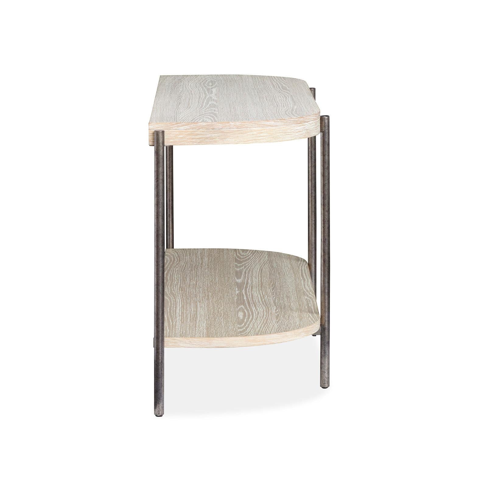 Magnussen Home Jennings Edgecomb Grey And Weathered Antique Nickel Demilune Sofa Table