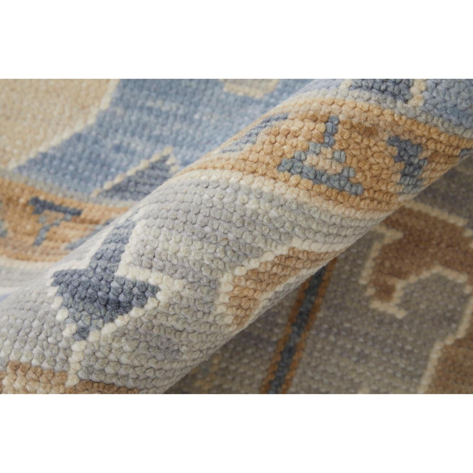 Feizy Karina 69G6F Transitional Floral & Botanical Rug in Ivory/Blue/Tan